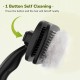 pecute Dog Brush, Cat Brush, Pet Brush, Self-Cleaning Slicker Brush, Dog Comb Fur Brush, Massage Grooming Brush for Cats, Dogs, Long Hair (Large, Black)