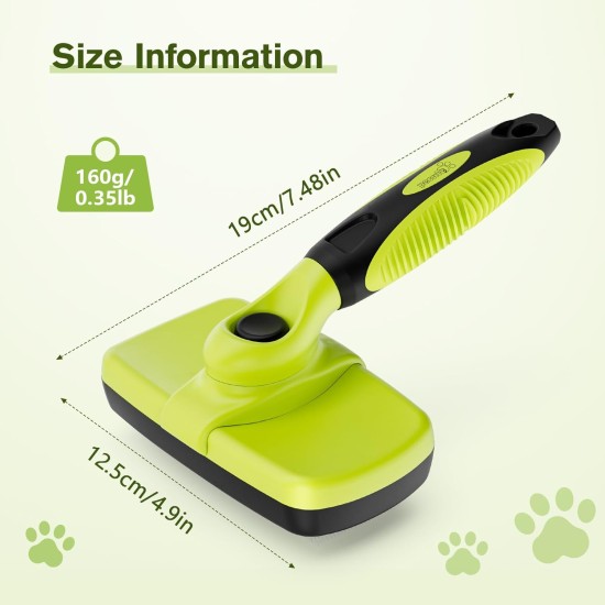 pecute Dog Brush, Cat Brush, Pet Brush, Self-Cleaning Slicker Brush, Dog Comb Fur Brush, Massage Grooming Brush for Cats, Dogs, Long Hair (Large, Black) pecute Dog Brush, Cat Brush, Pet Brush, Self-Cleaning Slicker Brush, Dog Comb Fur Brush, Massage Grooming Brush for Cats, Dogs, Long Hair (Large, Black)