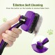 pecute Dog Brush, Cat Brush, Pet Brush, Self-Cleaning Slicker Brush, Dog Comb Fur Brush, Massage Grooming Brush for Cats, Dogs, Long Hair (Large, Black)