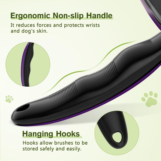 pecute Dog Brush, Cat Brush, Pet Brush, Self-Cleaning Slicker Brush, Dog Comb Fur Brush, Massage Grooming Brush for Cats, Dogs, Long Hair (Large, Black) pecute Dog Brush, Cat Brush, Pet Brush, Self-Cleaning Slicker Brush, Dog Comb Fur Brush, Massage Grooming Brush for Cats, Dogs, Long Hair (Large, Black)