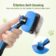 pecute Dog Brush, Cat Brush, Pet Brush, Self-Cleaning Slicker Brush, Dog Comb Fur Brush, Massage Grooming Brush for Cats, Dogs, Long Hair (Large, Black)
