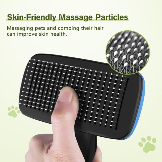 pecute Dog Brush, Cat Brush, Pet Brush, Self-Cleaning Slicker Brush, Dog Comb Fur Brush, Massage Grooming Brush for Cats, Dogs, Long Hair (Large, Black) pecute Dog Brush, Cat Brush, Pet Brush, Self-Cleaning Slicker Brush, Dog Comb Fur Brush, Massage Grooming Brush for Cats, Dogs, Long Hair (Large, Black)