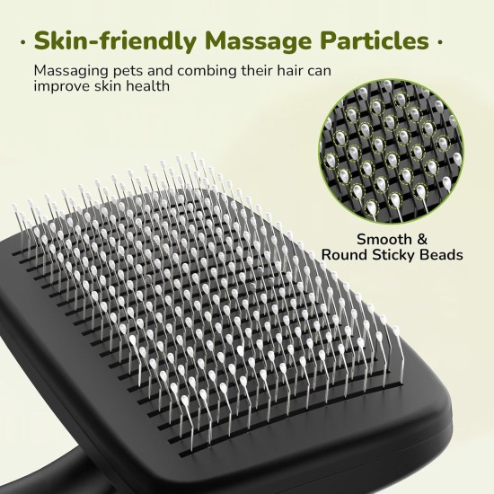 pecute Dog Brush, Cat Brush, Pet Brush, Self-Cleaning Slicker Brush, Dog Comb Fur Brush, Massage Grooming Brush for Cats, Dogs, Long Hair (Large, Black) pecute Dog Brush, Cat Brush, Pet Brush, Self-Cleaning Slicker Brush, Dog Comb Fur Brush, Massage Grooming Brush for Cats, Dogs, Long Hair (Large, Black)