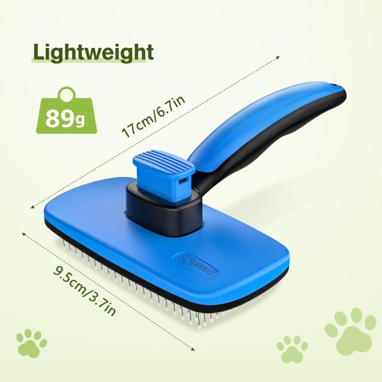 pecute Dog Brush, Cat Brush, Pet Brush, Self-Cleaning Slicker Brush, Dog Comb Fur Brush, Massage Grooming Brush for Cats, Dogs, Long Hair (Large, Black) pecute Dog Brush, Cat Brush, Pet Brush, Self-Cleaning Slicker Brush, Dog Comb Fur Brush, Massage Grooming Brush for Cats, Dogs, Long Hair (Large, Black)