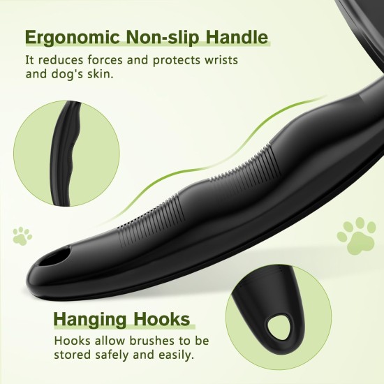 pecute Dog Brush, Cat Brush, Pet Brush, Self-Cleaning Slicker Brush, Dog Comb Fur Brush, Massage Grooming Brush for Cats, Dogs, Long Hair (Large, Black) pecute Dog Brush, Cat Brush, Pet Brush, Self-Cleaning Slicker Brush, Dog Comb Fur Brush, Massage Grooming Brush for Cats, Dogs, Long Hair (Large, Black)