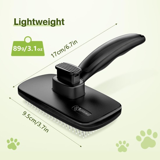 pecute Dog Brush, Cat Brush, Pet Brush, Self-Cleaning Slicker Brush, Dog Comb Fur Brush, Massage Grooming Brush for Cats, Dogs, Long Hair (Large, Black) pecute Dog Brush, Cat Brush, Pet Brush, Self-Cleaning Slicker Brush, Dog Comb Fur Brush, Massage Grooming Brush for Cats, Dogs, Long Hair (Large, Black)