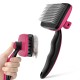 pecute Dog Brush, Cat Brush, Pet Brush, Self-Cleaning Slicker Brush, Dog Comb Fur Brush, Massage Grooming Brush for Cats, Dogs, Long Hair (Large, Black)