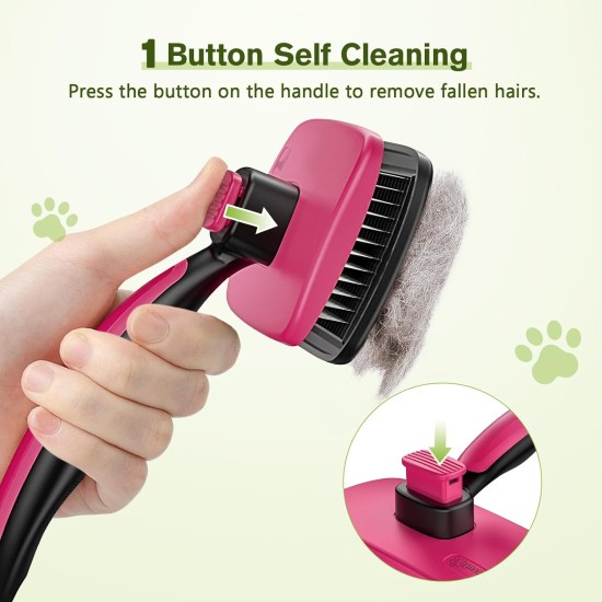 pecute Dog Brush, Cat Brush, Pet Brush, Self-Cleaning Slicker Brush, Dog Comb Fur Brush, Massage Grooming Brush for Cats, Dogs, Long Hair (Large, Black) pecute Dog Brush, Cat Brush, Pet Brush, Self-Cleaning Slicker Brush, Dog Comb Fur Brush, Massage Grooming Brush for Cats, Dogs, Long Hair (Large, Black)