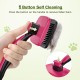 pecute Dog Brush, Cat Brush, Pet Brush, Self-Cleaning Slicker Brush, Dog Comb Fur Brush, Massage Grooming Brush for Cats, Dogs, Long Hair (Large, Black)