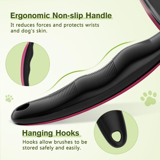 pecute Dog Brush, Cat Brush, Pet Brush, Self-Cleaning Slicker Brush, Dog Comb Fur Brush, Massage Grooming Brush for Cats, Dogs, Long Hair (Large, Black) pecute Dog Brush, Cat Brush, Pet Brush, Self-Cleaning Slicker Brush, Dog Comb Fur Brush, Massage Grooming Brush for Cats, Dogs, Long Hair (Large, Black)