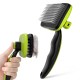 pecute Dog Brush, Cat Brush, Pet Brush, Self-Cleaning Slicker Brush, Dog Comb Fur Brush, Massage Grooming Brush for Cats, Dogs, Long Hair (Large, Black)