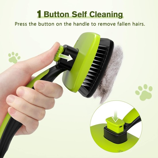 pecute Dog Brush, Cat Brush, Pet Brush, Self-Cleaning Slicker Brush, Dog Comb Fur Brush, Massage Grooming Brush for Cats, Dogs, Long Hair (Large, Black) pecute Dog Brush, Cat Brush, Pet Brush, Self-Cleaning Slicker Brush, Dog Comb Fur Brush, Massage Grooming Brush for Cats, Dogs, Long Hair (Large, Black)