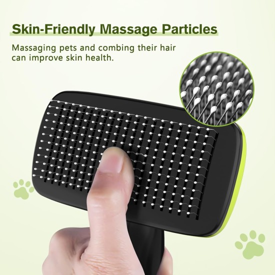 pecute Dog Brush, Cat Brush, Pet Brush, Self-Cleaning Slicker Brush, Dog Comb Fur Brush, Massage Grooming Brush for Cats, Dogs, Long Hair (Large, Black) pecute Dog Brush, Cat Brush, Pet Brush, Self-Cleaning Slicker Brush, Dog Comb Fur Brush, Massage Grooming Brush for Cats, Dogs, Long Hair (Large, Black)