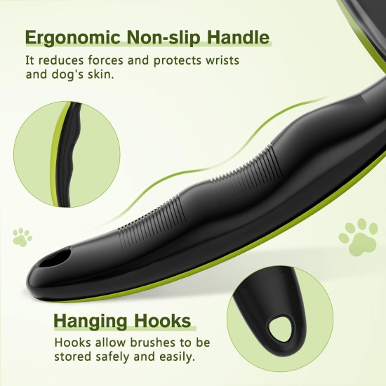 pecute Dog Brush, Cat Brush, Pet Brush, Self-Cleaning Slicker Brush, Dog Comb Fur Brush, Massage Grooming Brush for Cats, Dogs, Long Hair (Large, Black) pecute Dog Brush, Cat Brush, Pet Brush, Self-Cleaning Slicker Brush, Dog Comb Fur Brush, Massage Grooming Brush for Cats, Dogs, Long Hair (Large, Black)