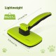 pecute Dog Brush, Cat Brush, Pet Brush, Self-Cleaning Slicker Brush, Dog Comb Fur Brush, Massage Grooming Brush for Cats, Dogs, Long Hair (Large, Black)