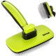 pecute Dog Brush, Cat Brush, Pet Brush, Self-Cleaning Slicker Brush, Dog Comb Fur Brush, Massage Grooming Brush for Cats, Dogs, Long Hair (Large, Black)