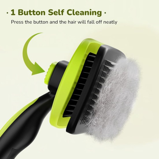 pecute Dog Brush, Cat Brush, Pet Brush, Self-Cleaning Slicker Brush, Dog Comb Fur Brush, Massage Grooming Brush for Cats, Dogs, Long Hair (Large, Black) pecute Dog Brush, Cat Brush, Pet Brush, Self-Cleaning Slicker Brush, Dog Comb Fur Brush, Massage Grooming Brush for Cats, Dogs, Long Hair (Large, Black)