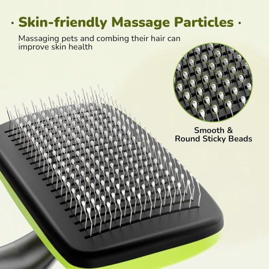 pecute Dog Brush, Cat Brush, Pet Brush, Self-Cleaning Slicker Brush, Dog Comb Fur Brush, Massage Grooming Brush for Cats, Dogs, Long Hair (Large, Black) pecute Dog Brush, Cat Brush, Pet Brush, Self-Cleaning Slicker Brush, Dog Comb Fur Brush, Massage Grooming Brush for Cats, Dogs, Long Hair (Large, Black)