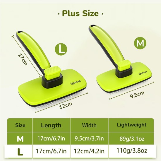pecute Dog Brush, Cat Brush, Pet Brush, Self-Cleaning Slicker Brush, Dog Comb Fur Brush, Massage Grooming Brush for Cats, Dogs, Long Hair (Large, Black) pecute Dog Brush, Cat Brush, Pet Brush, Self-Cleaning Slicker Brush, Dog Comb Fur Brush, Massage Grooming Brush for Cats, Dogs, Long Hair (Large, Black)