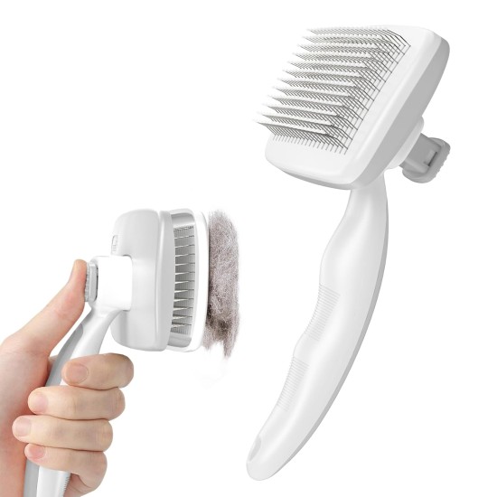 pecute Dog Brush, Cat Brush, Pet Brush, Self-Cleaning Slicker Brush, Dog Comb Fur Brush, Massage Grooming Brush for Cats, Dogs, Long Hair (Large, Black) pecute Dog Brush, Cat Brush, Pet Brush, Self-Cleaning Slicker Brush, Dog Comb Fur Brush, Massage Grooming Brush for Cats, Dogs, Long Hair (Large, Black)