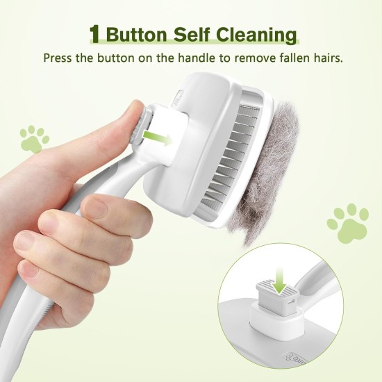pecute Dog Brush, Cat Brush, Pet Brush, Self-Cleaning Slicker Brush, Dog Comb Fur Brush, Massage Grooming Brush for Cats, Dogs, Long Hair (Large, Black) pecute Dog Brush, Cat Brush, Pet Brush, Self-Cleaning Slicker Brush, Dog Comb Fur Brush, Massage Grooming Brush for Cats, Dogs, Long Hair (Large, Black)