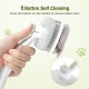 pecute Dog Brush, Cat Brush, Pet Brush, Self-Cleaning Slicker Brush, Dog Comb Fur Brush, Massage Grooming Brush for Cats, Dogs, Long Hair (Large, Black)