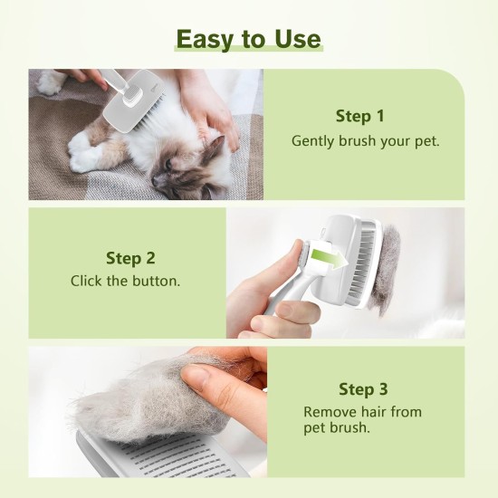 pecute Dog Brush, Cat Brush, Pet Brush, Self-Cleaning Slicker Brush, Dog Comb Fur Brush, Massage Grooming Brush for Cats, Dogs, Long Hair (Large, Black) pecute Dog Brush, Cat Brush, Pet Brush, Self-Cleaning Slicker Brush, Dog Comb Fur Brush, Massage Grooming Brush for Cats, Dogs, Long Hair (Large, Black)