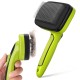 pecute Dog Brush, Cat Brush, Pet Brush, Self-Cleaning Slicker Brush, Dog Comb Fur Brush, Massage Grooming Brush for Cats, Dogs, Long Hair (Large, Black)