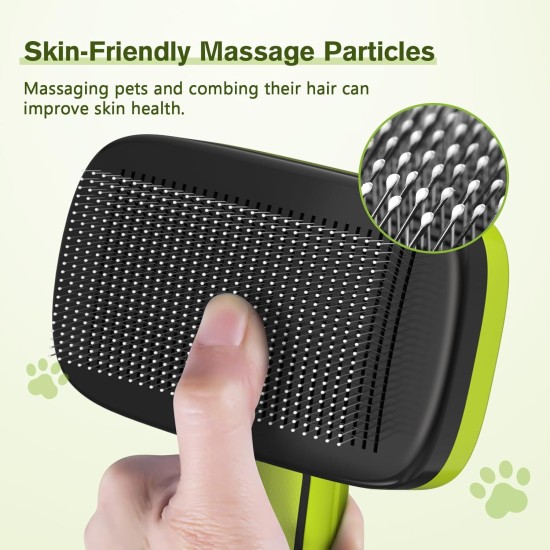 pecute Dog Brush, Cat Brush, Pet Brush, Self-Cleaning Slicker Brush, Dog Comb Fur Brush, Massage Grooming Brush for Cats, Dogs, Long Hair (Large, Black) pecute Dog Brush, Cat Brush, Pet Brush, Self-Cleaning Slicker Brush, Dog Comb Fur Brush, Massage Grooming Brush for Cats, Dogs, Long Hair (Large, Black)