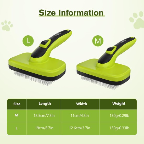 pecute Dog Brush, Cat Brush, Pet Brush, Self-Cleaning Slicker Brush, Dog Comb Fur Brush, Massage Grooming Brush for Cats, Dogs, Long Hair (Large, Black) pecute Dog Brush, Cat Brush, Pet Brush, Self-Cleaning Slicker Brush, Dog Comb Fur Brush, Massage Grooming Brush for Cats, Dogs, Long Hair (Large, Black)