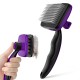pecute Dog Brush, Cat Brush, Pet Brush, Self-Cleaning Slicker Brush, Dog Comb Fur Brush, Massage Grooming Brush for Cats, Dogs, Long Hair (Large, Black)