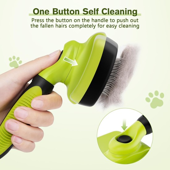 pecute Dog Brush, Cat Brush, Pet Brush, Self-Cleaning Slicker Brush, Dog Comb Fur Brush, Massage Grooming Brush for Cats, Dogs, Long Hair (Large, Black) pecute Dog Brush, Cat Brush, Pet Brush, Self-Cleaning Slicker Brush, Dog Comb Fur Brush, Massage Grooming Brush for Cats, Dogs, Long Hair (Large, Black)