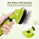 pecute Dog Brush, Cat Brush, Pet Brush, Self-Cleaning Slicker Brush, Dog Comb Fur Brush, Massage Grooming Brush for Cats, Dogs, Long Hair (Large, Black)