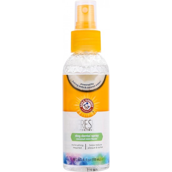 ARM & HAMMER Coconut and Mint Dental Care Spray for Dogs - Reduces Plaque and Tartar, Freshens Breath, Gums and Teeth Cleaning, Dental Spray for Dogs and Puppies (4 oz) ARM & HAMMER Coconut and Mint Dental Care Spray for Dogs - Reduces Plaque and Tartar, Freshens Breath, Gums and Teeth Cleaning, Dental Spray for Dogs and Puppies (4 oz)
