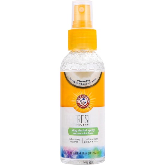 ARM & HAMMER Coconut and Mint Dental Care Spray for Dogs - Reduces Plaque and Tartar, Freshens Breath, Gums and Teeth Cleaning, Dental Spray for Dogs and Puppies (4 oz) ARM & HAMMER Coconut and Mint Dental Care Spray for Dogs - Reduces Plaque and Tartar, Freshens Breath, Gums and Teeth Cleaning, Dental Spray for Dogs and Puppies (4 oz)