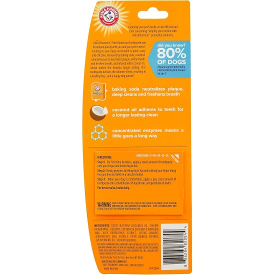 ARM & HAMMER Fresh Coconut Mint Toothpaste for Dogs - Coconut Oil and Enzyme Formula Help Reduce Plaque and Tartar, Freshens Breath, Gums and Teeth Cleaning. ARM & HAMMER Fresh Coconut Mint Toothpaste for Dogs - Coconut Oil and Enzyme Formula Help Reduce Plaque and Tartar, Freshens Breath, Gums and Teeth Cleaning.