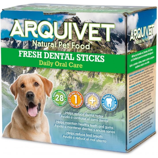 ARQUIVET Fresh Dental Sticks - Pack of 28 - Dental Snacks for Dogs - Dental Care Products for Dogs - Showers and Dogs for Dogs ARQUIVET Fresh Dental Sticks - Pack of 28 - Dental Snacks for Dogs - Dental Care Products for Dogs - Showers and Dogs for Dogs