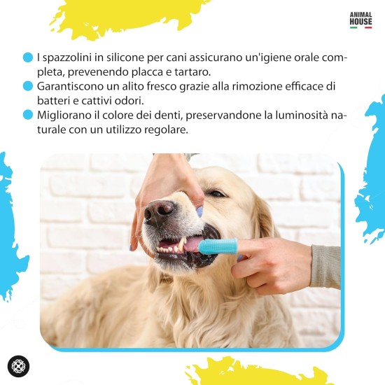 Animal House Set of 2 Silicone Finger Toothbrushes for Dogs - Advanced Dental Care for Your Loyal Friend - Ideal for Small Dogs - Thimble for Effective Teeth Cleaning Animal House Set of 2 Silicone Finger Toothbrushes for Dogs - Advanced Dental Care for Your Loyal Friend - Ideal for Small Dogs - Thimble for Effective Teeth Cleaning