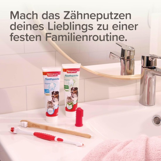 Beaphar - Bamboo Toothbrush for Dogs and Cats - Dual Head for Small and Large Teeth - Protection Against Caries, Tartar and Plaque - Fresh Breath - Sustainable Alternative Beaphar - Bamboo Toothbrush for Dogs and Cats - Dual Head for Small and Large Teeth - Protection Against Caries, Tartar and Plaque - Fresh Breath - Sustainable Alternative