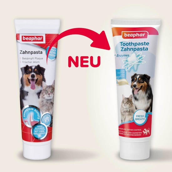 Beaphar Toothpaste for Dogs and Cats, Protects against Plaque and Tartar, with Liver Flavour, without Fluorides, 100 G Beaphar Toothpaste for Dogs and Cats, Protects against Plaque and Tartar, with Liver Flavour, without Fluorides, 100 G
