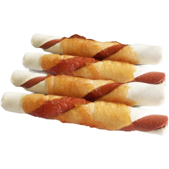 BetterBones Soft Dog Chew Snack for Dogs - Raw Skin Wrapped Rolls with Chicken, Rosemary and Thyme - 12.5cm - Pack of 4 BetterBones Soft Dog Chew Snack for Dogs - Raw Skin Wrapped Rolls with Chicken, Rosemary and Thyme - 12.5cm - Pack of 4