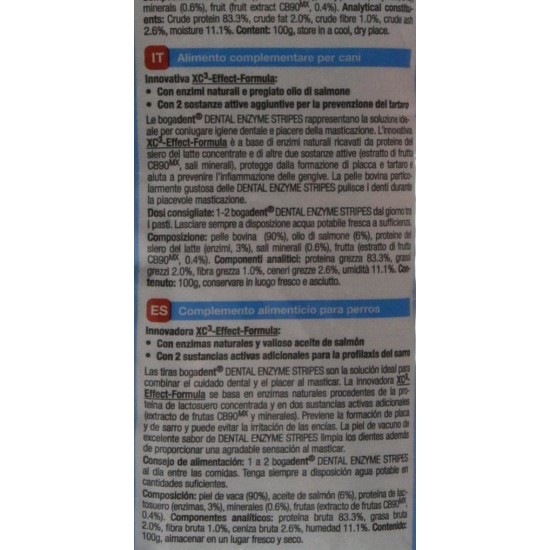 Bogadent Dental Enzyme Stripes Medium for Dogs 100 g Bogadent Dental Enzyme Stripes Medium for Dogs 100 g