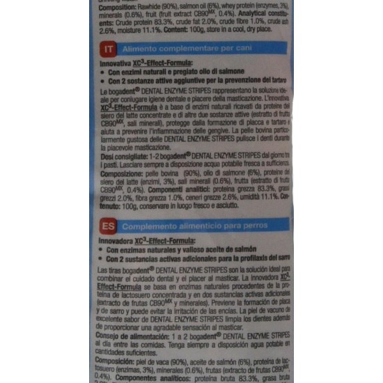 Bogadent Dental Enzyme Stripes Medium for Dogs 100 g Bogadent Dental Enzyme Stripes Medium for Dogs 100 g