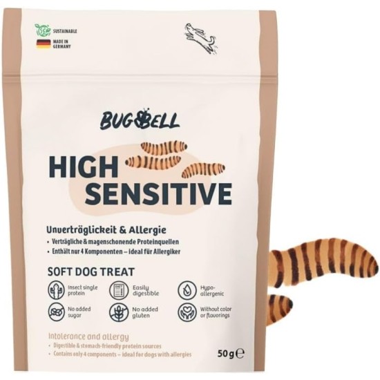 BugBell Grain-Free Dog Snack for Bones & Joints 60 g, for Osteoarthritis, Patella Luxation, with Green-Lipped Mussel & Spirulina & Willow Bark & Devil's Claw BugBell Grain-Free Dog Snack for Bones & Joints 60 g, for Osteoarthritis, Patella Luxation, with Green-Lipped Mussel & Spirulina & Willow Bark & Devil's Claw