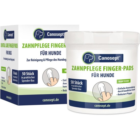 Canosept Dental Care Finger Pads for Dogs - Finger Pads for Effective Dental Cleaning, Oral Hygiene and Fresh Breath - Reduces Plaque Canosept Dental Care Finger Pads for Dogs - Finger Pads for Effective Dental Cleaning, Oral Hygiene and Fresh Breath - Reduces Plaque