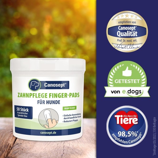 Canosept Dental Care Finger Pads for Dogs - Finger Pads for Effective Dental Cleaning, Oral Hygiene and Fresh Breath - Reduces Plaque Canosept Dental Care Finger Pads for Dogs - Finger Pads for Effective Dental Cleaning, Oral Hygiene and Fresh Breath - Reduces Plaque