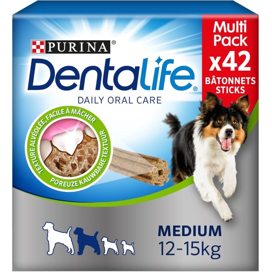 DENTALIFE Medium - Multipack - 42 Chews for Medium Dogs - 966g - Everyday Oral Hygiene DENTALIFE Medium - Multipack - 42 Chews for Medium Dogs - 966g - Everyday Oral Hygiene