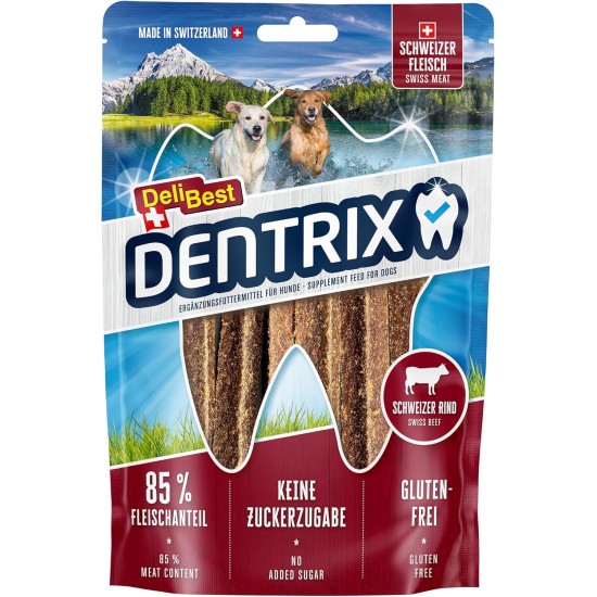 DeliBest Dentrix Swiss Beef I Dog Dental Sticks for Intensive Teeth Cleaning I Cold Shaped - Very Tasty Dog Snack Made of Fresh Meat I Dog Dental Care Snack 70 g DeliBest Dentrix Swiss Beef I Dog Dental Sticks for Intensive Teeth Cleaning I Cold Shaped - Very Tasty Dog Snack Made of Fresh Meat I Dog Dental Care Snack 70 g