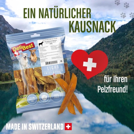 DeliBest Light Horse Tendons I Dental Sticks I Dog Snacks Grain-Free I Natural Dog Tartar Remover I Chew Items Made of Horse Meat for Dogs I Dog Dental Care Snack 200 g DeliBest Light Horse Tendons I Dental Sticks I Dog Snacks Grain-Free I Natural Dog Tartar Remover I Chew Items Made of Horse Meat for Dogs I Dog Dental Care Snack 200 g