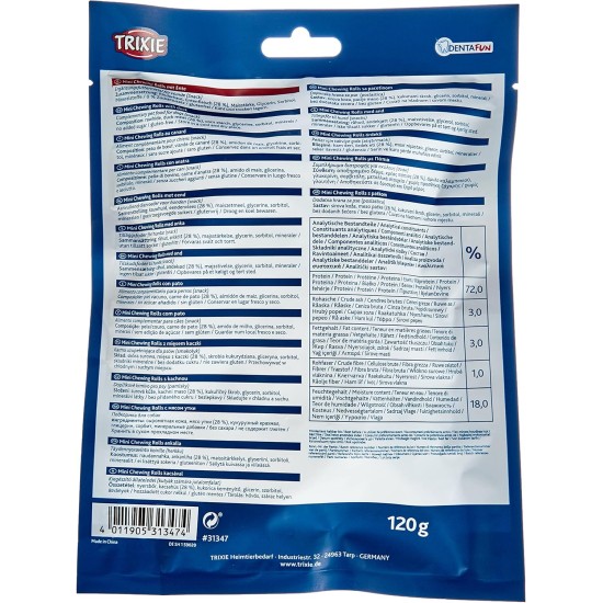 Denta Fun Mini Duck Chewing Rolls, 6 cm, 120 g Denta Fun Mini Duck Chewing Rolls, 6 cm, 120 g
